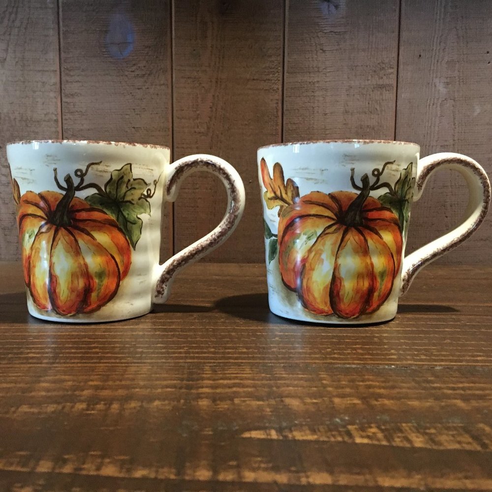 Maxcera Pair of Pumpkin Berry Coffee Mugs